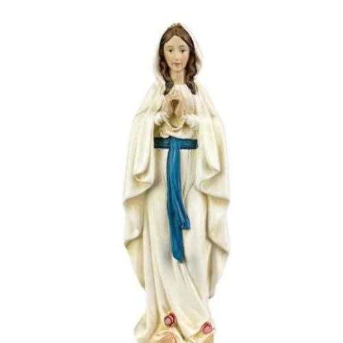 Statua Madonna di Lourdes in pasta di legno cm15