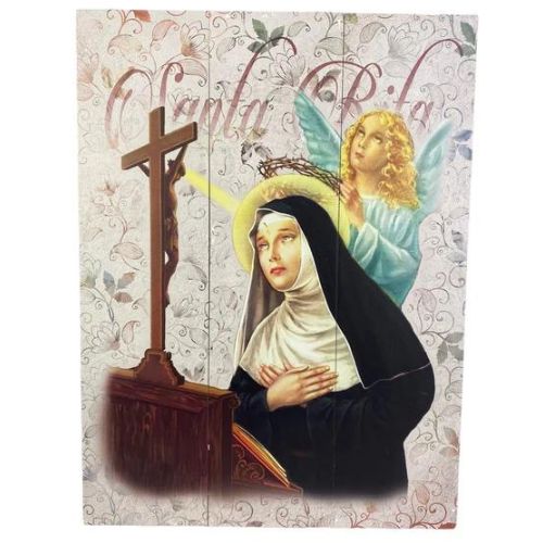 Icona legno stampato con immagine di Santa Rita