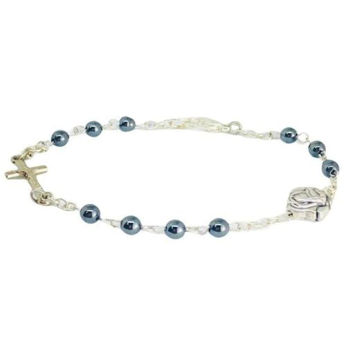 Bracciale decina Santa Rita acciaio grani e matite