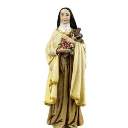 Statua di Santa Teresa in pasta di legno cm15