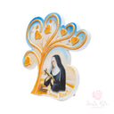 Quadretto Santa Rita Albero della Vita Legno 10x10cm 🌳 Soprammobile Religioso Cuori