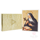 Quadretto Santa Rita Legno 9x12cm 🌹 Stampa Religiosa Icona Sacra con Scatola Regalo