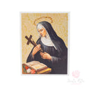 Quadretto Santa Rita Legno 9x12cm 🌹 Stampa Religiosa Icona Sacra con Scatola Regalo