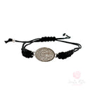 Bracciale in corda con medaglia Santa Rita in Argento 925