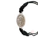Bracciale in corda con medaglia Santa Rita in Argento 925