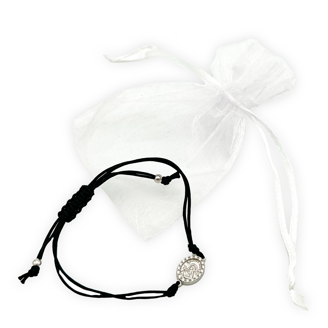 Bracciale Santa Rita con medaglia Argento 925 e Zirconi