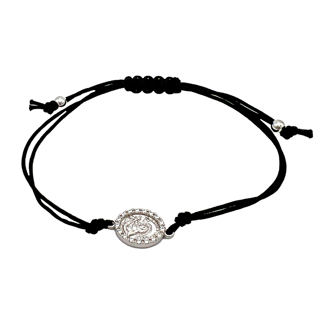 Bracciale Santa Rita con medaglia Argento 925 e Zirconi