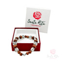 Bracciale Santa Rita Elastico Legno Naturale e Metallo