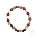 Bracciale Santa Rita Elastico Legno Naturale e Metallo