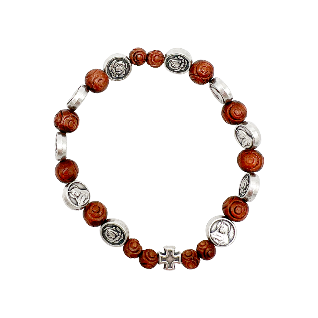 Bracciale Santa rita legno e metallo