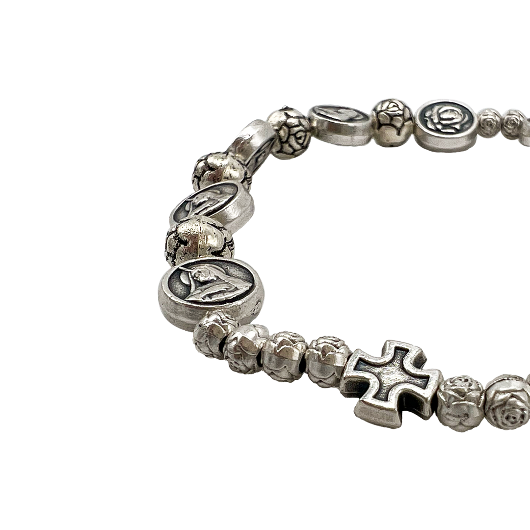Bracciale Santa Rita metallo con medaglie