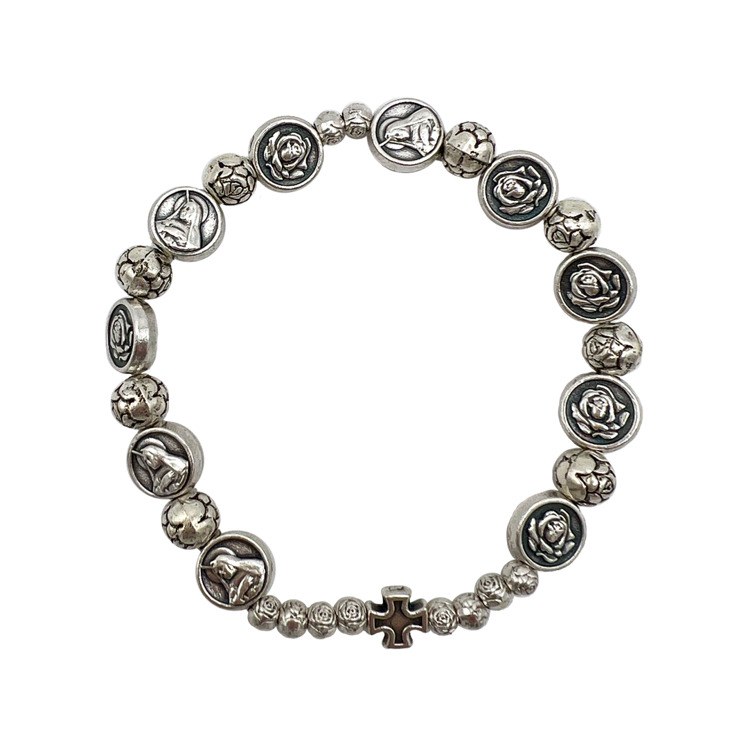 Bracciale Santa Rita metallo con medaglie