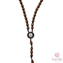 Rosario Corda San Benedetto Grano Legno Ovale 47cm