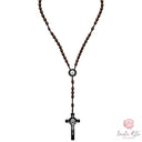 Rosario Corda San Benedetto Grano Legno Ovale 47cm