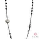 Rosario Girocollo Fede di Santa Rita in Argento 925 con Grani Cristallo,