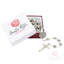 Rosario San Benedetto Acciaio Rodiato 55cm