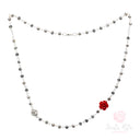 Rosario Santa Rita girocollo mezzo cristallo con Rosa Grigio