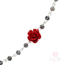 Rosario Santa Rita girocollo mezzo cristallo con Rosa