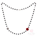 Rosario Santa Rita girocollo mezzo cristallo con Rosa Nero