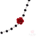 Rosario Santa Rita girocollo mezzo cristallo con Rosa