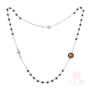 Rosario girocollo Santa Rita in acciaio sterling