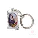 Portachiavi Santa Rita pergamena metallo