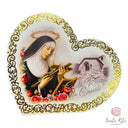 Quadro Legno Foglia Oro 24kt Santa Rita e Scoglio di Roccaporena