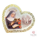 Quadro Legno Foglia Oro 24kt Santa Rita e Santuario di Cascia