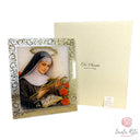 Quadro Vetro Foglia Oro 24kt Santa Rita da Cascia con Croce
