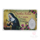 Santino Santa Rita con Medaglia Miracolosa - Card Preghiera Tascabile