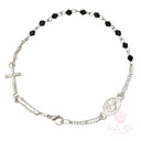 Set Bracciale e Collana Santa Rita con Grani Cristallo Nero e Medaglia