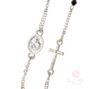 Set Bracciale e Collana Santa Rita con Grani Cristallo Nero e Medaglia