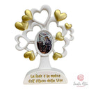 Albero della Vita Santa Rita da Cascia Resina Bianca e Oro