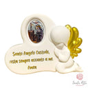 Angelo con Cuore Santa Rita da Cascia Resina Bianca e Oro