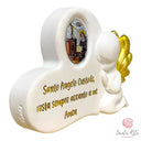 Angelo con Cuore Santa Rita da Cascia Resina Bianca e Oro