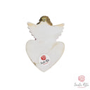 Angelo Custode su Cuore 13,50cm Maestro Cassetta Resina Marmo Dipinto a Mano