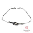 Bracciale in Argento 925 con Mani Intrecciate Ispirato alla Fede Nuziale di Santa Rita da Cascia | Artigianato Umbro