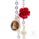 Bracciale Santa Rita perle e rosa