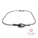 Bracciale Tennis in Argento 925 con Mani Intrecciate Ispirato alla Fede Nuziale di Santa Rita da Cascia | Artigianato Umbro