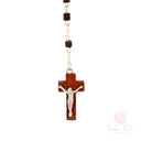 Rosario Santa Rita in legno grani cubo