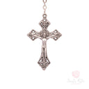 Rosario Santa Rita in metallo con grani a forma di rosa