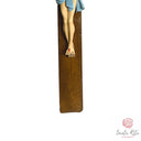 Crocifisso in Legno di Noce con Corpo in Resina Dipinto a Mano 50x27cm