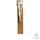 Crocifisso in Legno di Noce con Corpo in Resina Dipinto a Mano