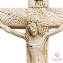 Crocefisso Legno di Quercia con Cristo in Resina 9x18cm Dipinto a Mano