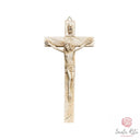 Crocefisso Legno di Quercia con Cristo in Resina 9x18cm Dipinto a Mano