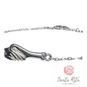 Bracciale in Argento 925 con Mani Intrecciate e Zirconi Ispirato alla Fede Nuziale di Santa Rita da Cascia | Artigianato Umbro
