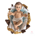 Sacra Famiglia Polvere di Marmo e Resina Dipinta a Mano 20cm