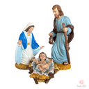 Sacra Famiglia Polvere di Marmo e Resina Dipinta a Mano 20cm