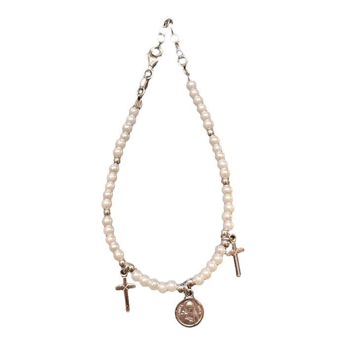 Bracciale Santa Rita vera perla Argento 925