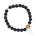 Bracciale elastico in vetro satinato nero